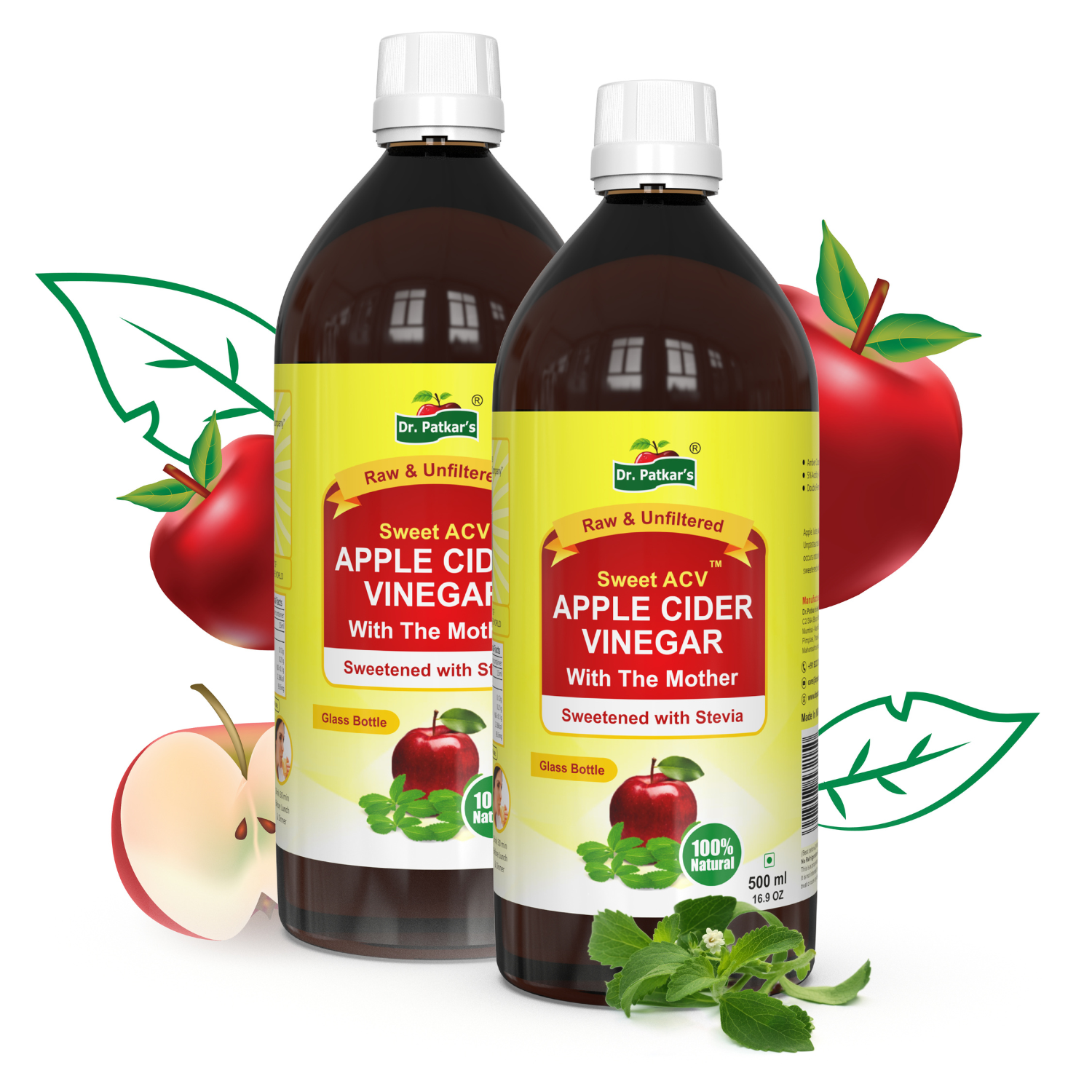 Dr. Patkar's Sweet-Stevia Apple Cider Vinegar 1000ml